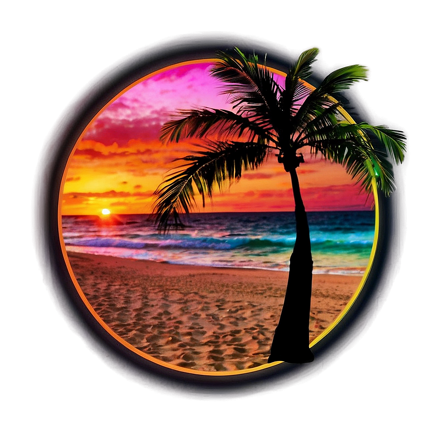 Tropical Beach Sunset Png 05212024