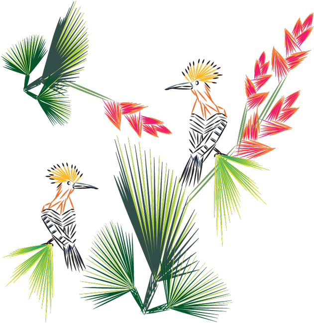 Tropical Cockatoos Floral Artwork