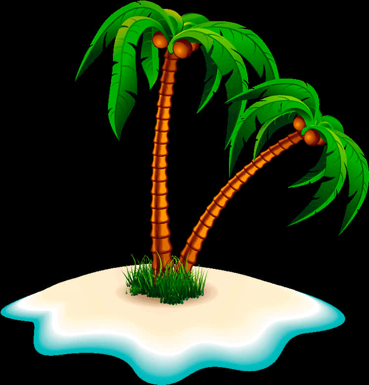 Tropical Coconut Trees Illustration