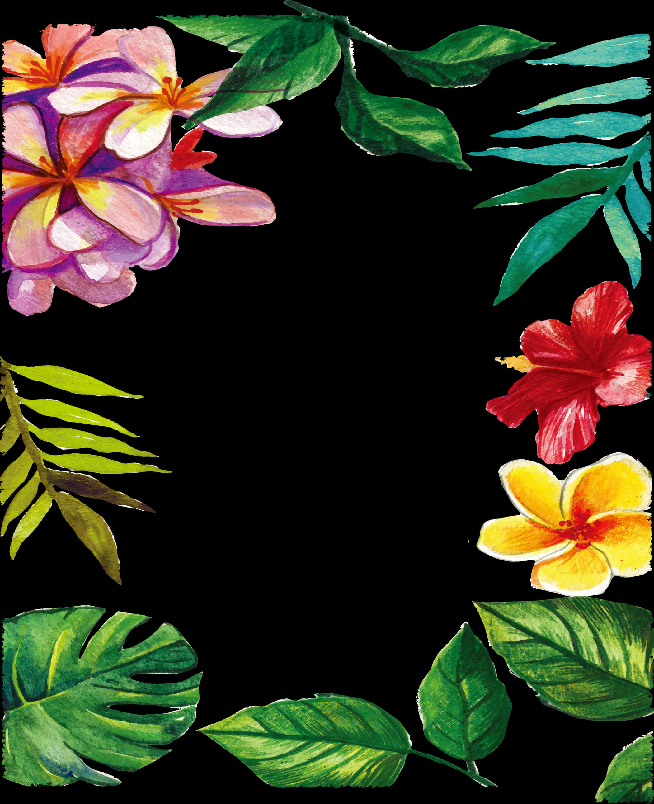 Tropical_ Floral_ Frame_ Border