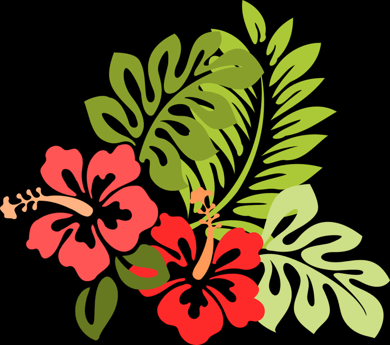 Tropical_ Floral_ Vector_ Graphic