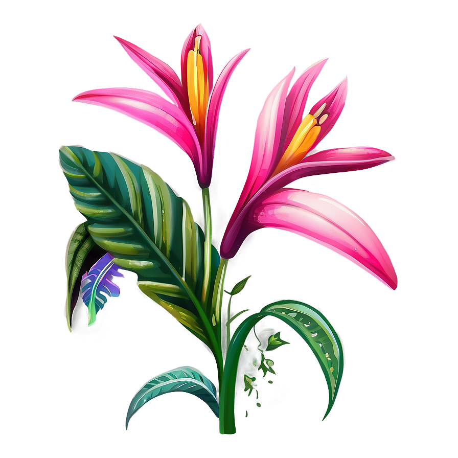 Tropical Flower Doodle Png 92