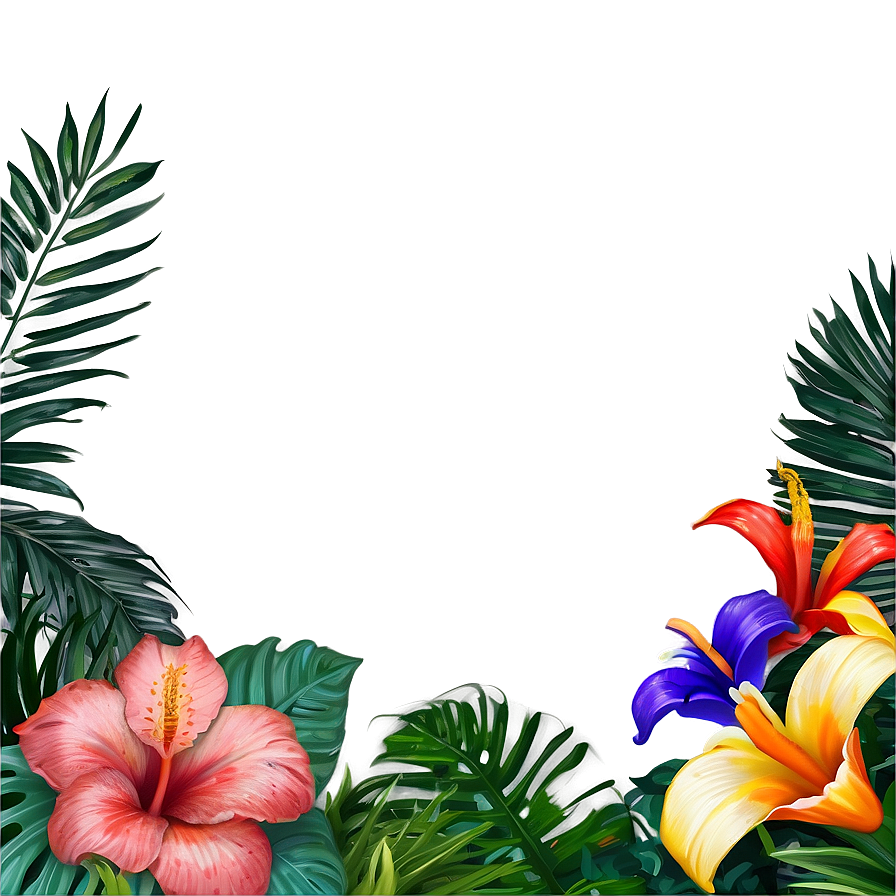 Tropical Flower Frame Png Bbe