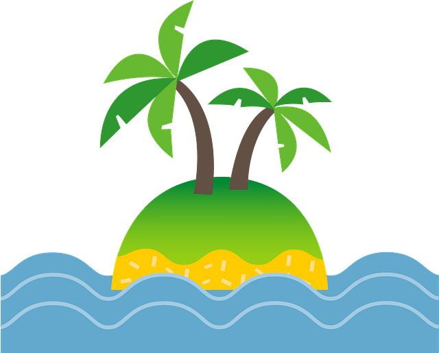 Tropical Island Vector Illustration