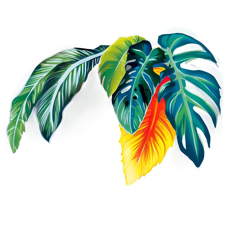 Tropical Leaf Border Png 06272024