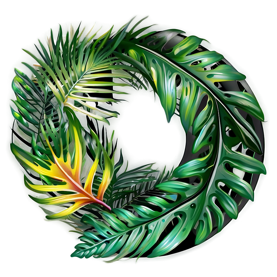 Tropical Leaves Wreath Png 48