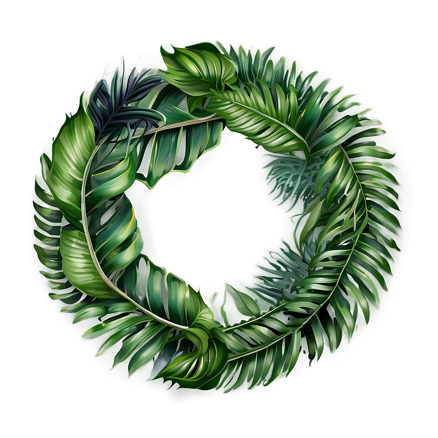 Tropical Leaves Wreath Png Bkm