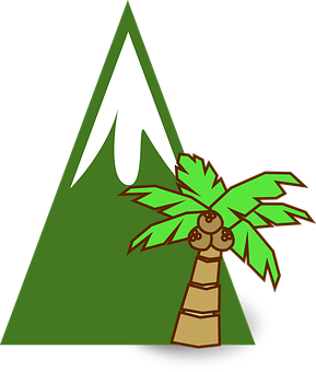 Tropical Mountain Vector Art