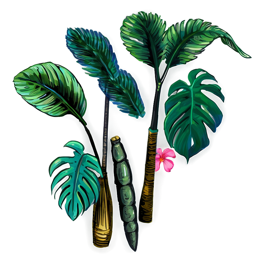 Tropical Plant Sketches Png Jbe