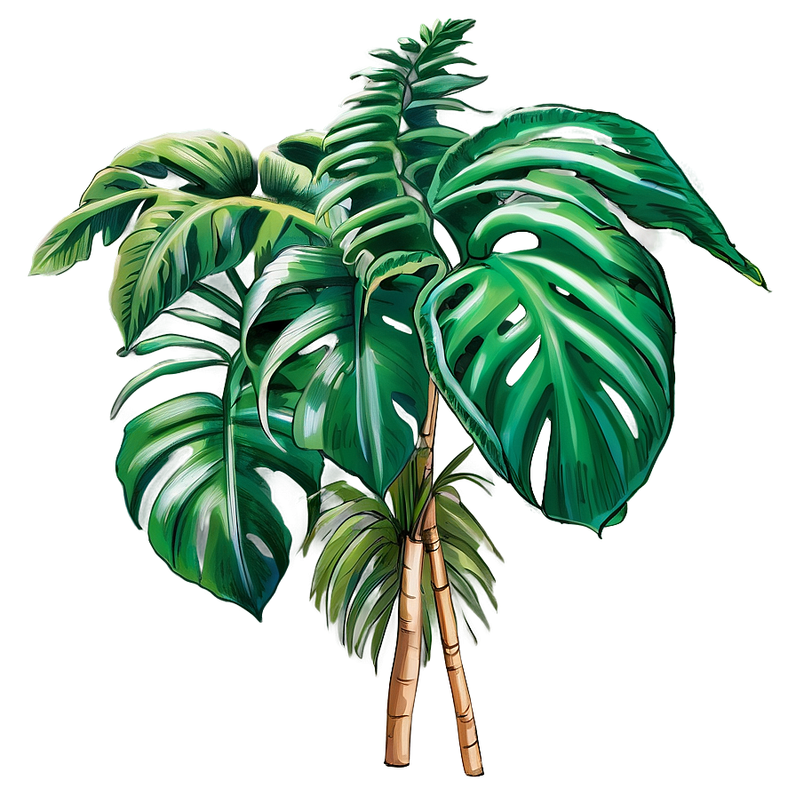 Tropical Plant Sketches Png Koc