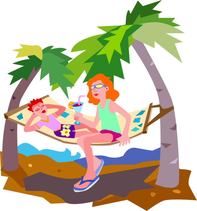 Tropical Relaxation Hammock Clipart