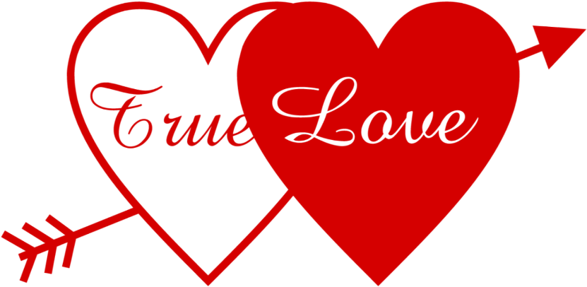 True Love Hearts Arrow Graphic