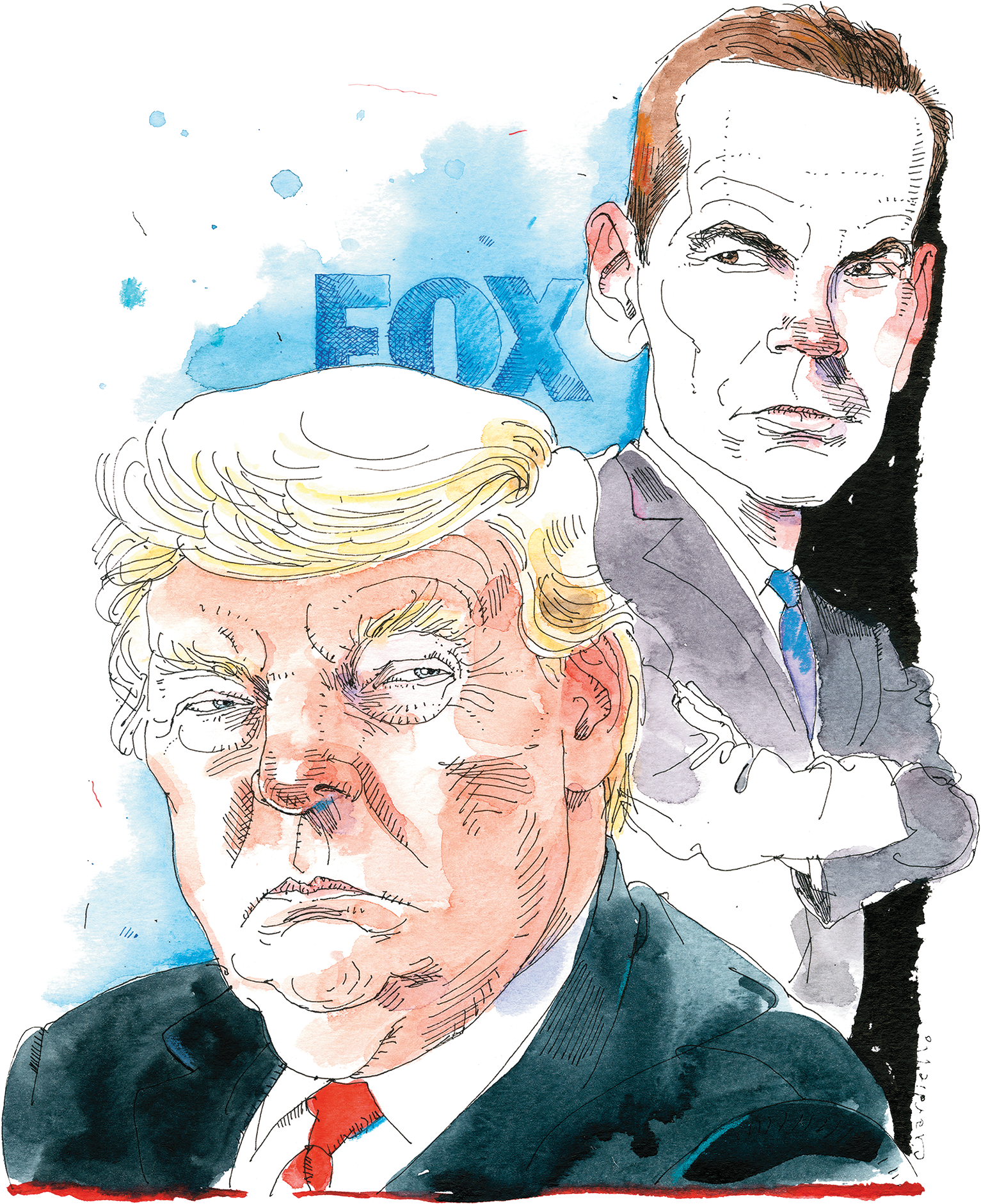 Trumpand Fox News Caricature
