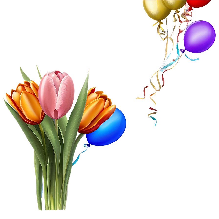 Tulips And Balloons Png Wyr49