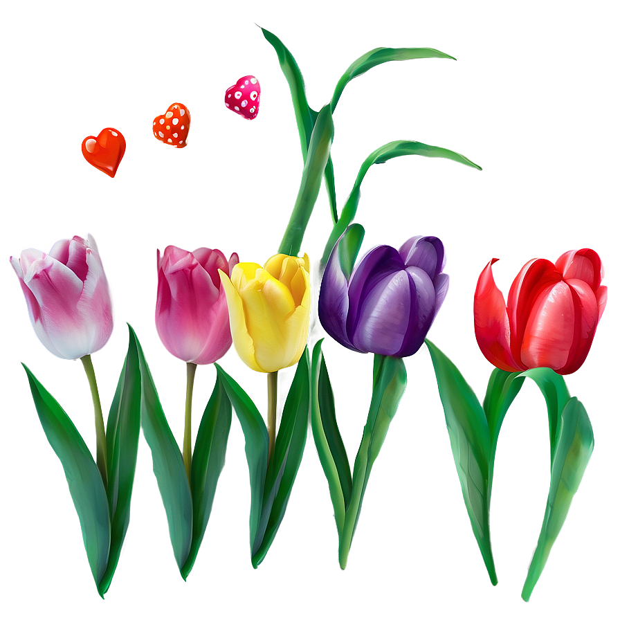Tulips And Hearts Png 41