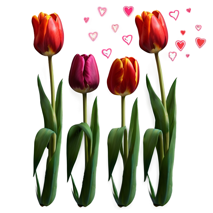 Tulips And Hearts Png Vih24