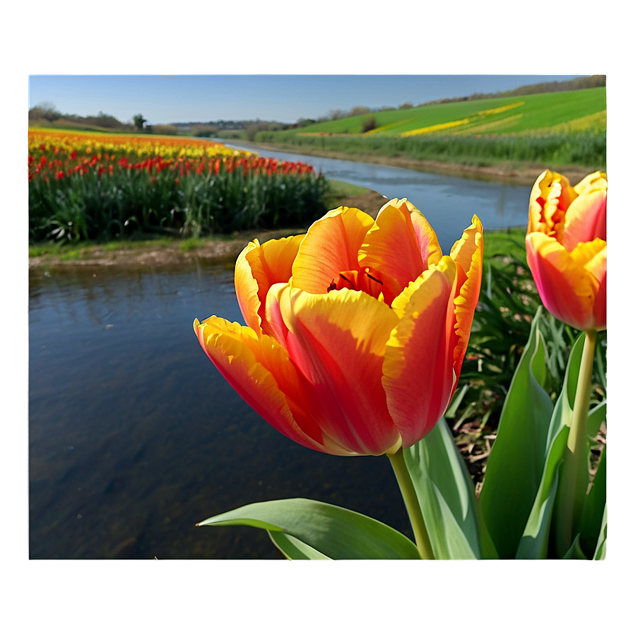 Tulips And River Png 05242024
