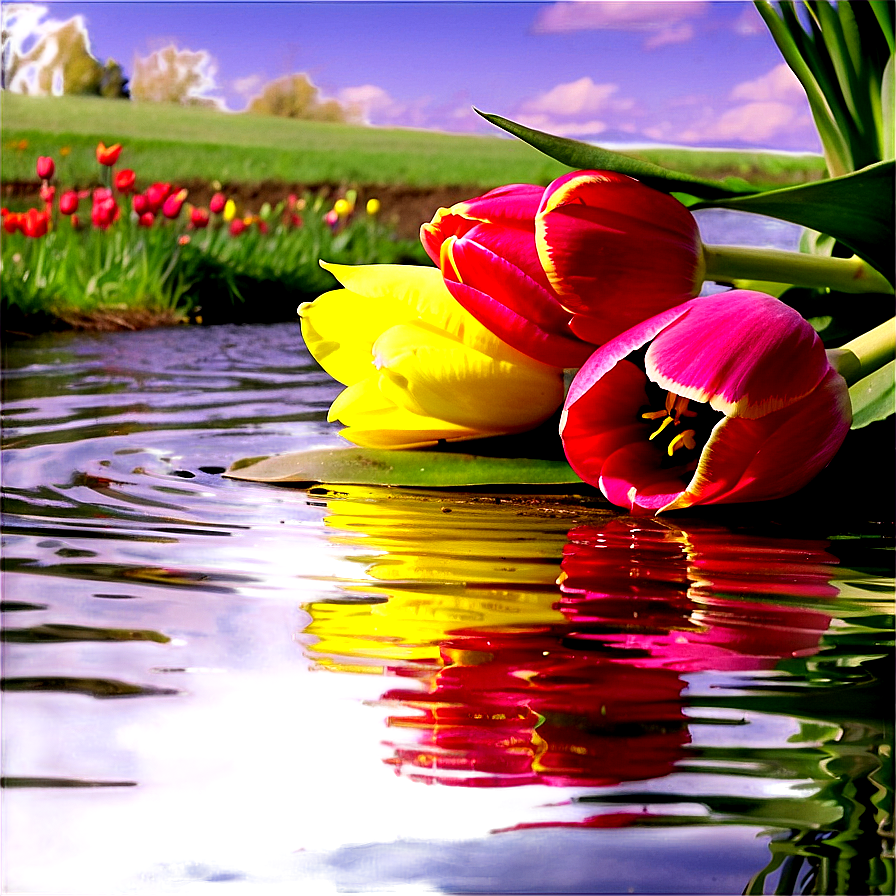 Tulips And River Png Yfh