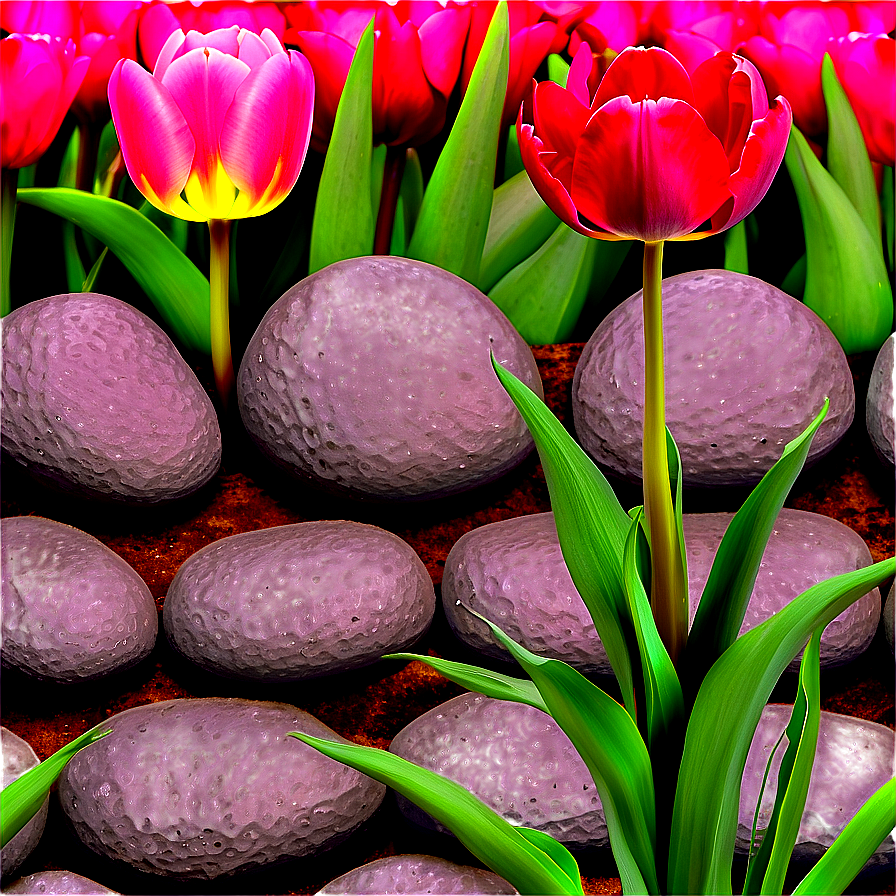 Tulips And Stones Png Ydf60