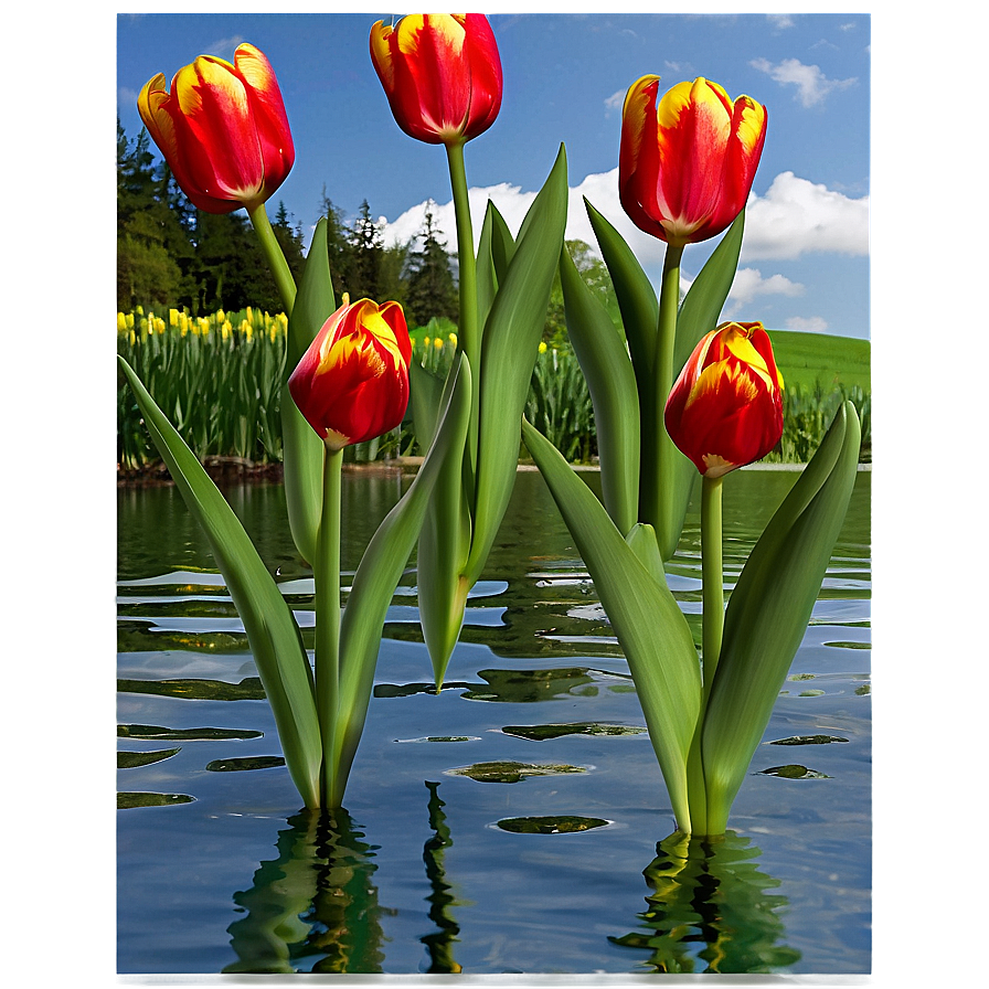 Tulips By The Water Png Wgf73