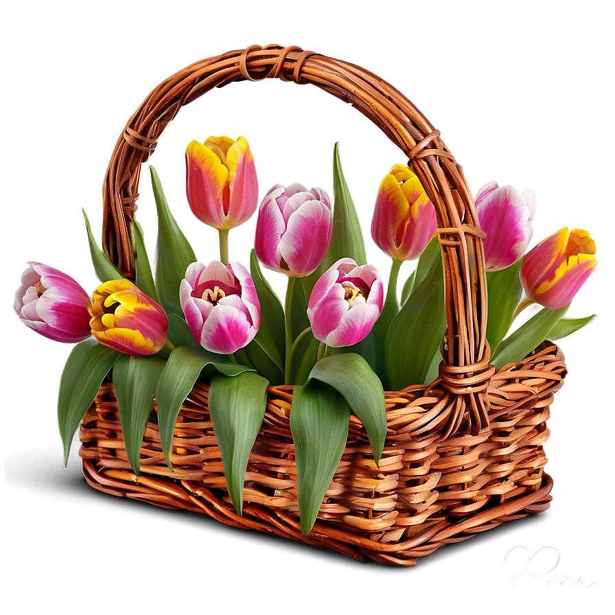 Tulips In Basket Png 38
