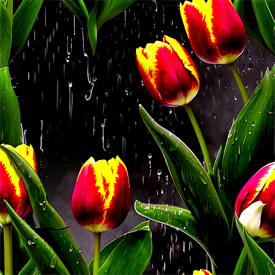 Tulips In The Rain Png 05242024