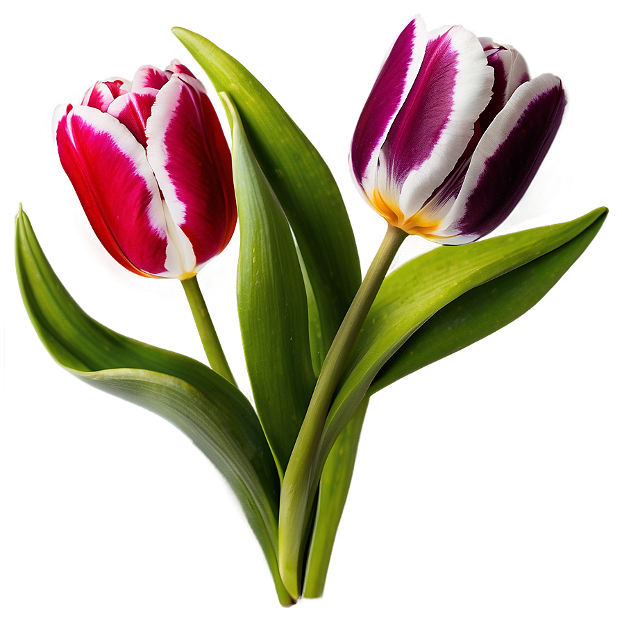 Tulips On White Background Png 05242024