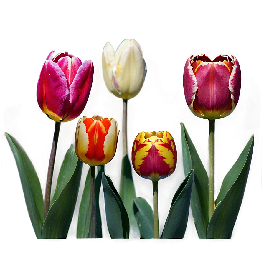 Tulips On White Background Png 6