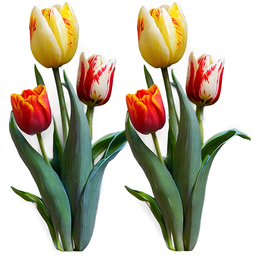 Tulips On White Background Png Naa