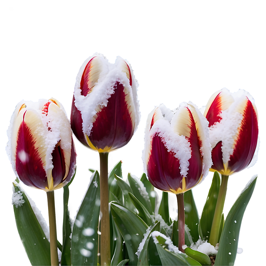 Tulips Under Snow Png 05242024