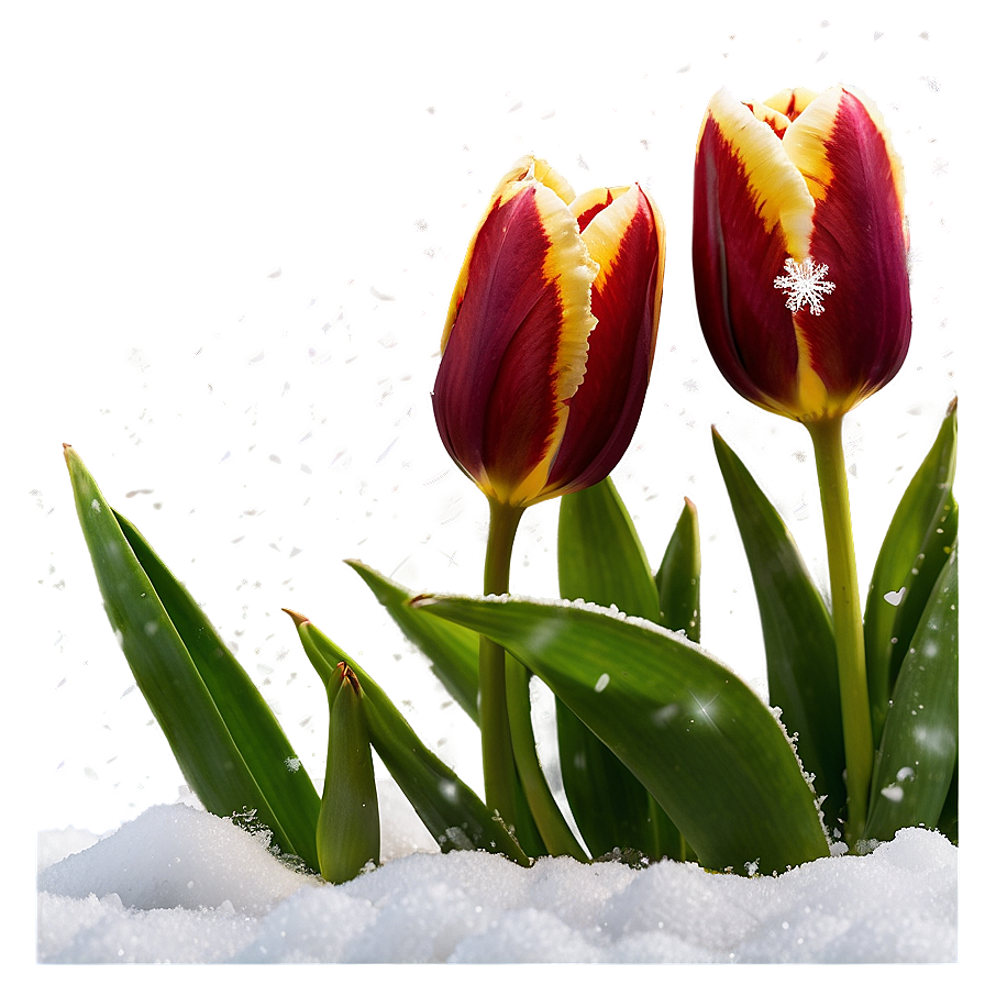 Tulips Under Snow Png 82
