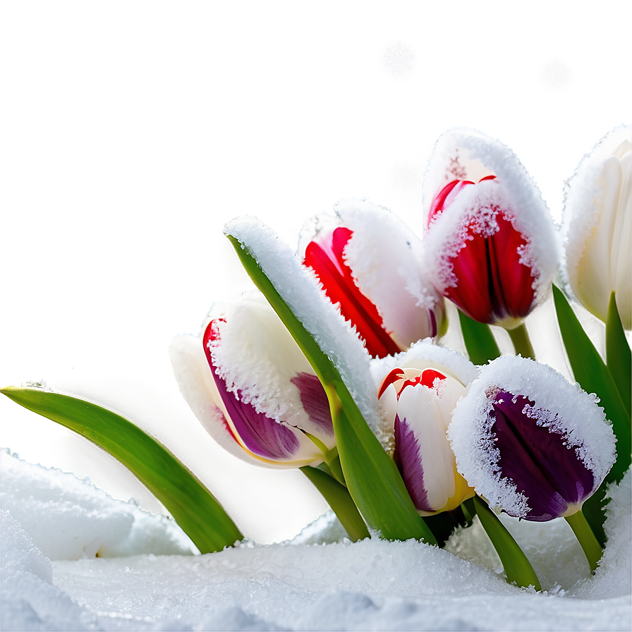 Tulips Under Snow Png Fgg