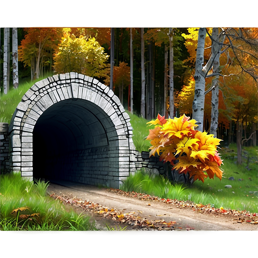 Tunnel In Autumn Forest Png Blw