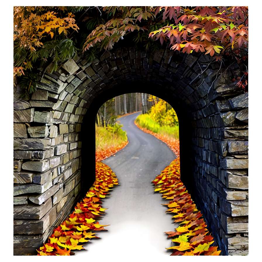 Tunnel In Autumn Forest Png Mcw10