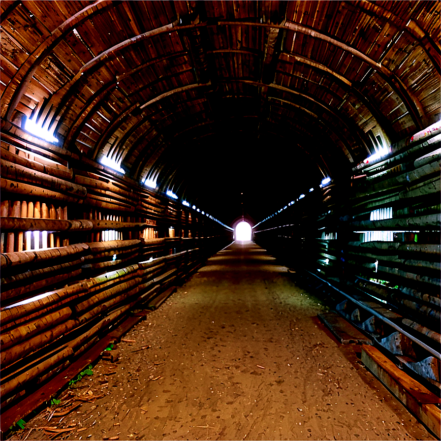 Tunnel With Wooden Beams Png 06242024