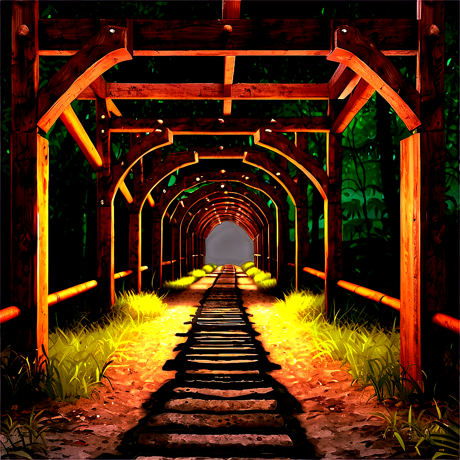 Tunnel With Wooden Beams Png Mfy