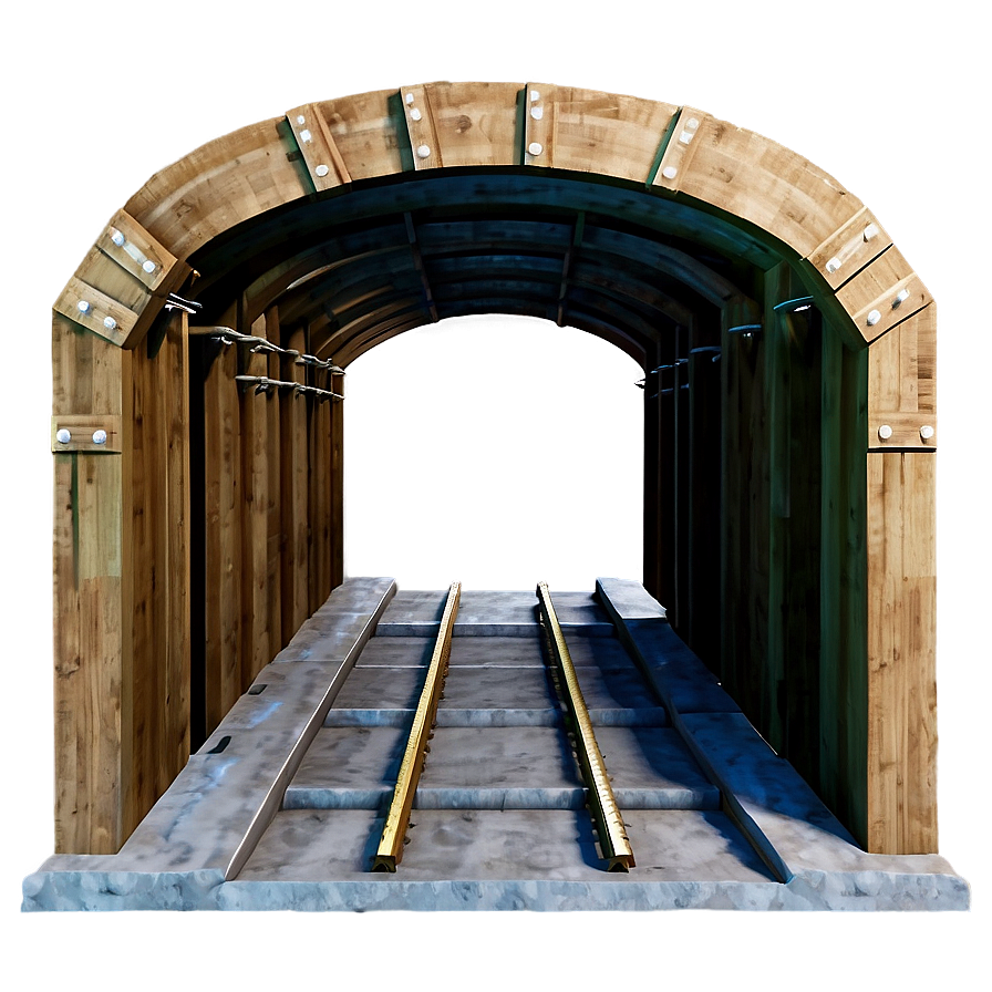 Tunnel With Wooden Beams Png Okq56