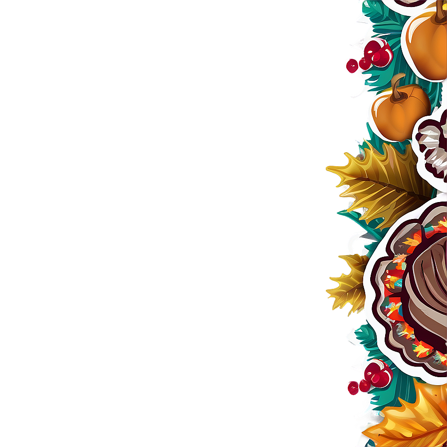 Turkey Themed Thanksgiving Border Png 06202024