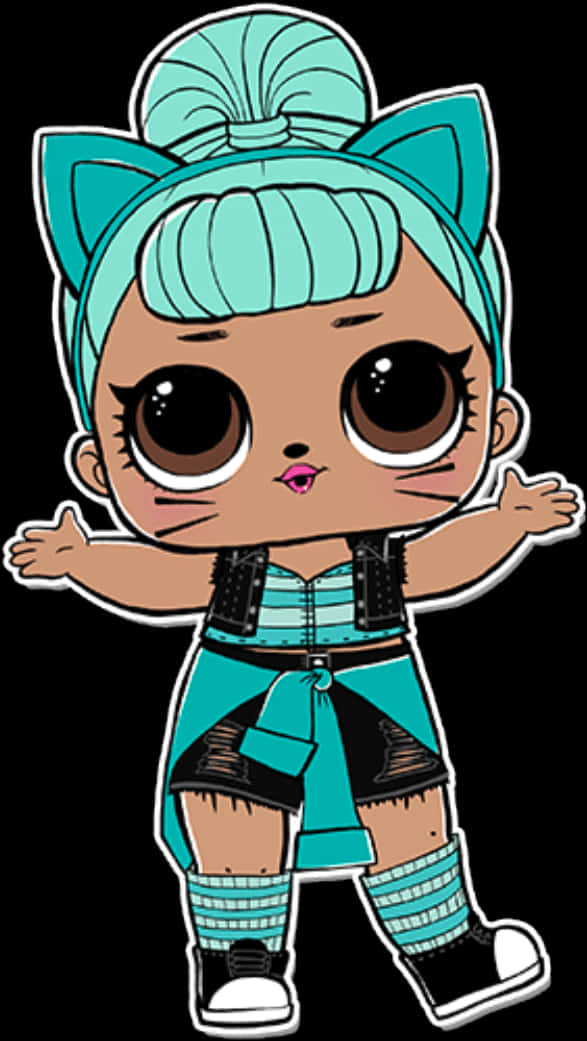Turquoise Bow Lol Doll