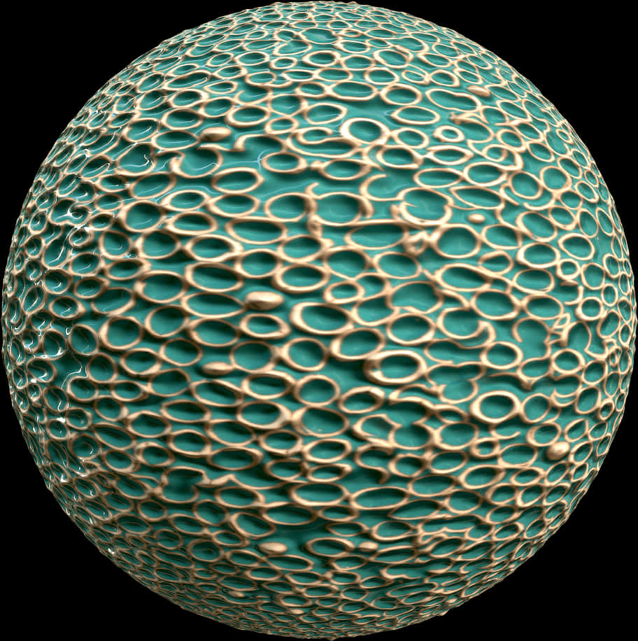 Turquoise Cellular Texture Sphere