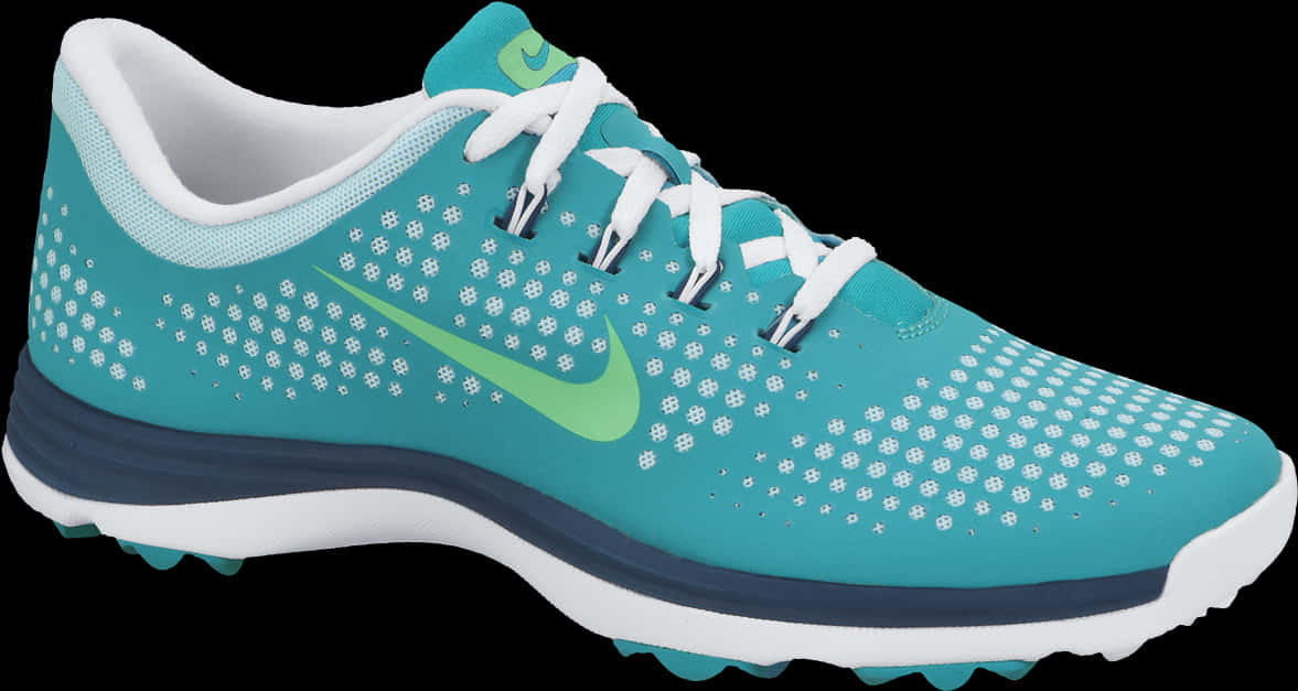 Turquoise Nike Golf Shoe