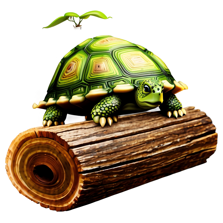 Turtle On A Log Clipart Png Lao44