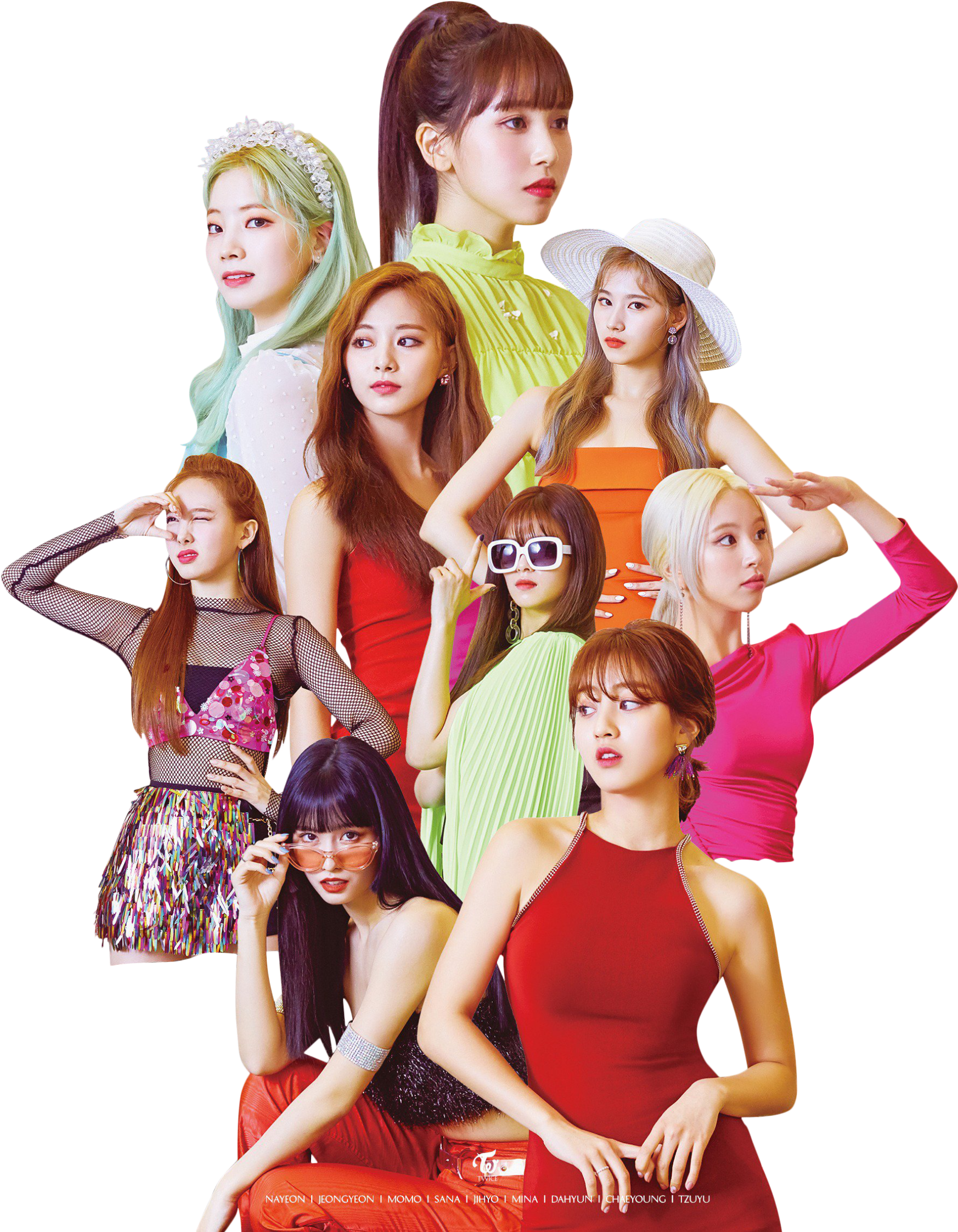 Twice Members Colorful Fashion