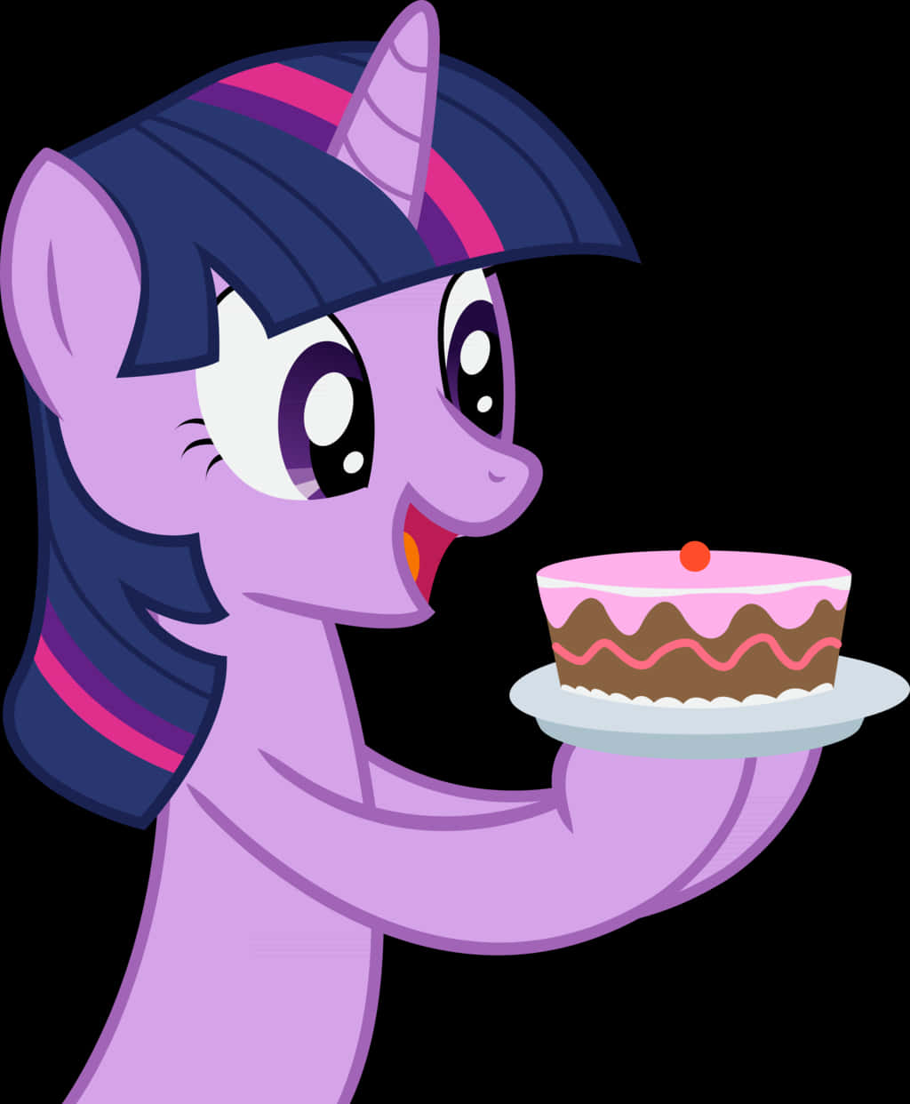 Twilight Sparkle Holding Cake