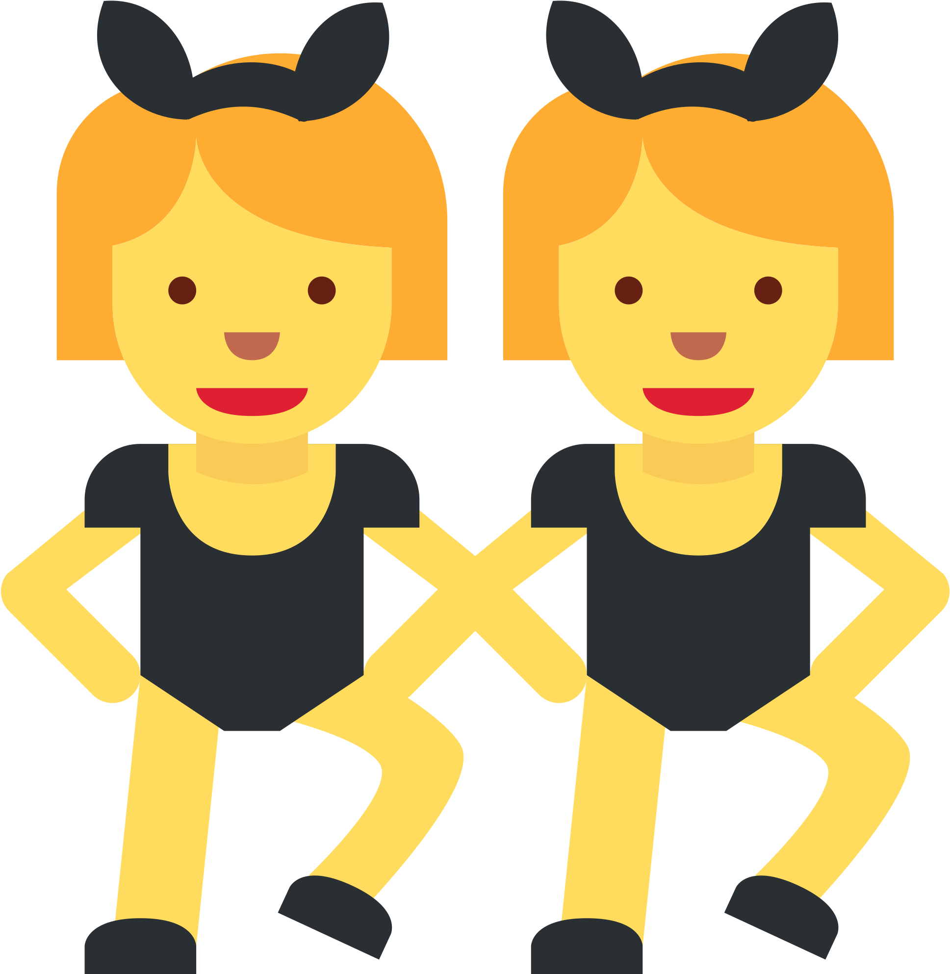 Twin Cartoon Girls Illustration