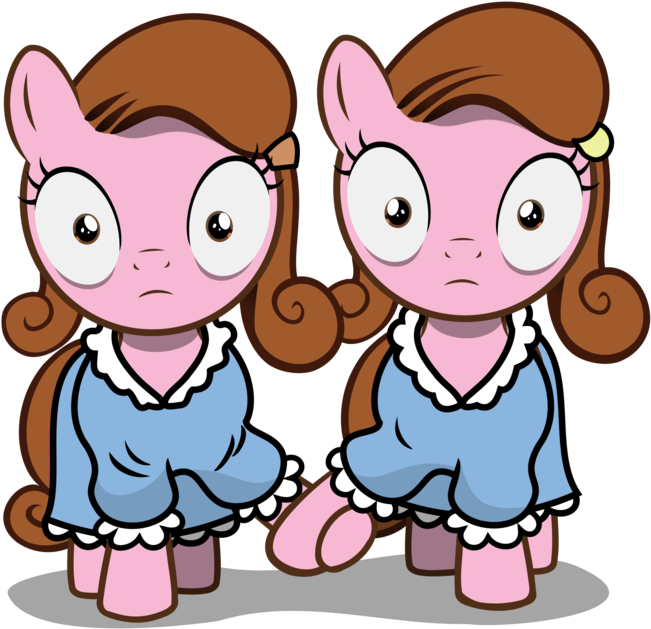 Twin_ Pink_ Ponies_ Cartoon