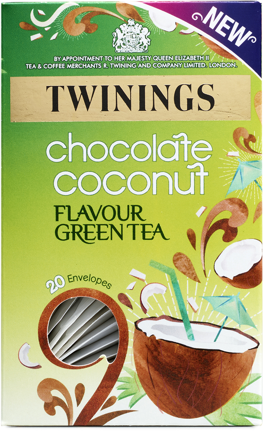 Twinings Chocolate Coconut Flavour Green Tea Box