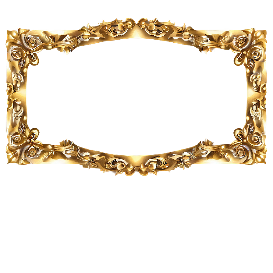 Twinkling Gold Frame Png 05252024
