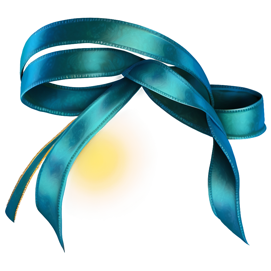 Twisted Teal Ribbon Design Png 06282024