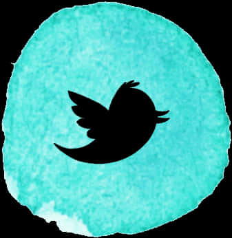 Twitter Bird Logo Aqua Background